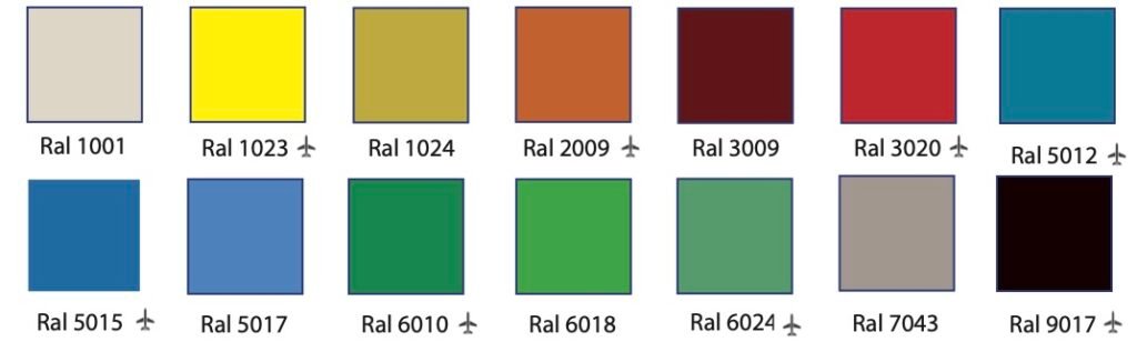 Nuancier couleurs peinture Ecolack pour marquage industriel au sol